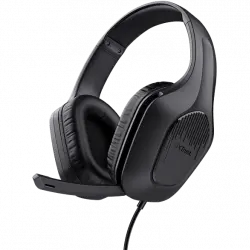 Auriculares gaming - Trust GXT 415 Zirox, Con Cable, Circumaurales, Booster Black