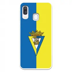 Funda Para Samsung Galaxy A40 Del Cádiz Escudo Fondo Bicolor - Licencia Oficial Cádiz Cf