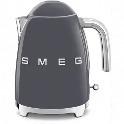 Hervidor de agua - Smeg KLF03GREU, 1.7 l, Retro, 2400 W, Con cable, Acero inoxidable, Rotación 360º, Gris