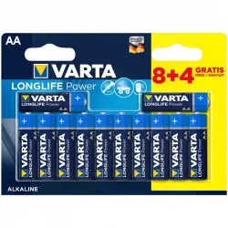 Varta - Blister Pilas Alcalinas 8+4uds LR6 AA Longlife Power