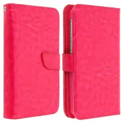 Avizar Funda Billetera Fucsia para Smartphones 5.5" a 6"