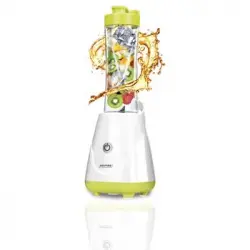 Batidora Vaso Individual Good To Go, Smoothie Maker, 2 Botellas Portátiles 0,6l, Libre Bpa Blanco/verde 250w Mpm Mbl-20