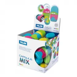Milan Capsule Mix Cubo Expositor de 24 Afilaborras Colores Surtidos