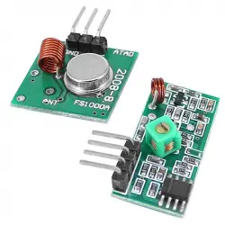 OcioDual Conjunto Módulo Emisor/Receptor/Transmisor Inalámbrico sin Cables RF 433MHz para Arduino
