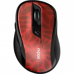 Ratón inalámbrico - Rapoo M500 Silent, Inalámbrico, Bluetooth, 1600 PPP, Rojo y Negro