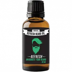 Aceite para la barba - WAHL 3999.0460 Refrescante, 0.03 l, Con aromas de menta fresca, eucalipto y árbol té