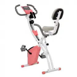 HomCom Bicicleta Estática Plegable 2 en 1 Rosa