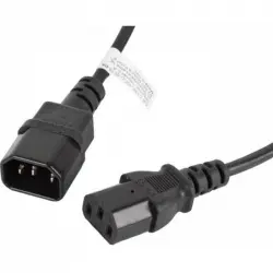 Lanberg Cable de Extensión IEC 320 C13 a C14 Macho/Hembra 1.8m Negro