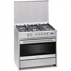 Meireles G911X Cocina de Gas Butano/Propano 5 Zonas + Horno de Acero Inoxidable