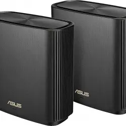 Router inalámbrico - ASUS ZenWiFi AX, 2 unidades, Tribanda, 2.4-5 GHz, 802.11ax, 1000 Mbit/s, WiFi 6, Negro