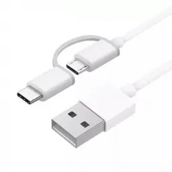 Xiaomi Cable USB a Micro USB con Adaptador USB-C 1m Blanco