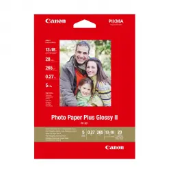 Canon - Papel Fotográfico Brillo II Plus PP 201, 13x18cm, 275 G/m2, 20 Hojas