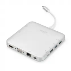 Digitus Dock Station USB-C a HDMI/Mini DisplayPort/VGA/USB 3.0/Jack/RJ-45/Micro SD/SDHC/SDXC/MMC