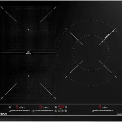 Encimera - Teka IZF 65320 BK MSP, Vidrio templado, Inducción, 3 zonas + Flex combinada, 28 cm, Negro