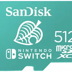 Tarjeta micro SDXC - SanDisk Licencia Nintendo®, 512 GB, Para Nintendo Switch, 100 MB/s, UHS-I, U3, C10, Verde
