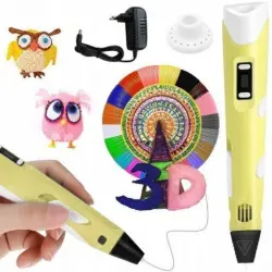 Arzopa Bolígrafo Inteligente 3D Pantalla Led 50m x10 Colores Amarillo