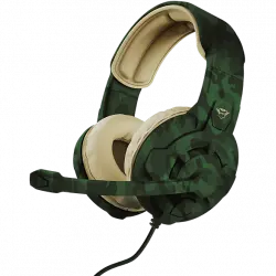 Auriculares gaming - Trust GXT 411C Radius, Micrófono, Multiplataforma, Verde camuflaje