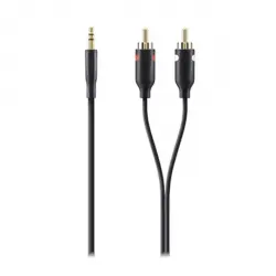 Belkin - Cable De Audio Macho A Dual Jacks Macho Con Conectores De Oro 2 M - Negro