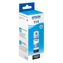 Epson - Botella de tinta original Epson EcoTank 114 cian (T07B240).