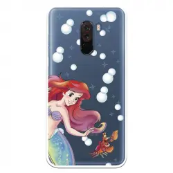 Funda Oficial Disney Sirenita Y Sebastián Transparente Para Xiaomi Pocophone F1 - La Sirenita