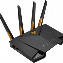 Router WiFi - ASUS TUF-AX4200, Gaming, Extensible de dos bandas, 2.5 Gbit/s, 4 antenas externas, Negro