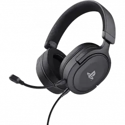 Auriculares gaming - Trust Gaming GXT 498 Forta, Con cable, Micrófono desmontable, Ecológico, Negro