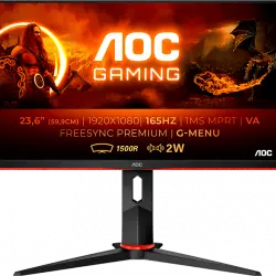 Monitor gaming - AOC C24G2AE/BK, 24" FHD, 1 ms, 165 Hz, FreeSync™ Premium, Low Blue Light, Curvo 1500R, Negro