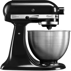 Robot amasador - KitchenAid 5K45SSEOB, Amasador, Batidor, 4.28 L, 275 W, Negro