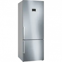 Frigorífico combi - BOSCH KGN56XIDR, No frost, 193 cm, 508 l, Bandejas cristal extensibles, Cajón VitaFresh, Inox