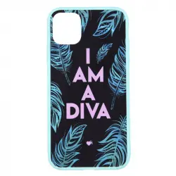Funda I'm A Diva Borde Azul Para Iphone 12 Mini - Oficial De La Vecina Rubia