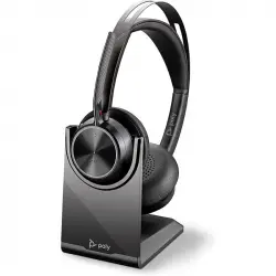 Poly Voyager Focus 2 UC Auriculares Inalámbricos con Soporte Negro