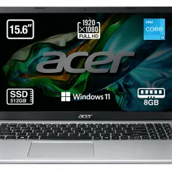 Portátil - Acer Aspire 3 A315-58-32EE, 15.6" Full HD, Intel® Core™ i3-1115G4, 8GB RAM, 512GB SSD, UHD, Windows 11 Home, Gris