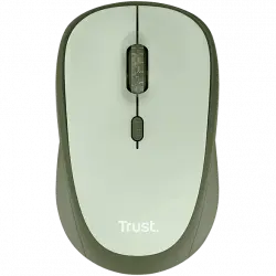 Ratón inalámbrico - Trust Yvi+, RF Wireless, 1600 dpi, 83% de plástico reciclado, Verde