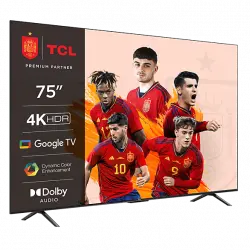 TV LED 75" - TCL 75P635, LCD, 4K HDR TV, Google Control por voz, Smart Dolby Audio, HDR10, Negro