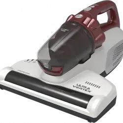 Aspirador de mano - Hoover ULTRAVORTEX, Especial Colchones y Sofás, Pelo Mascotas, Luz Ultravioleta, Antiácaros Antibacterias, Cable 5m, Rojo