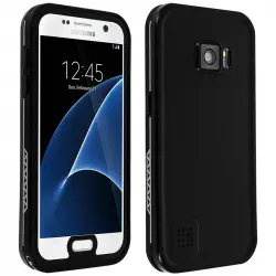 Avizar Funda Protectora Impermeable y Hermética Negra para Samsung Galaxy S7