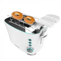 Cecotec Toast&Taste Double W Tostador 2 Rebanadas con Elevación de Panecillos y Descongela Blanco