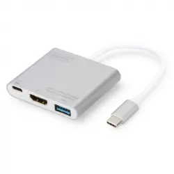 Digitus Adaptador USB 3.0 Type-C a HDMI/USB 3.0/USB C Blanco