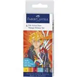 Estuche con 6 Rotuladores Faber-Castell Pitt Artist Pen Manga Shônen