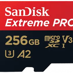 Tarjeta Micro SDXC - SanDisk Extreme PRO, 256GB, Hasta 200 MB/s, UHS-I, U3, V30, A2, 4K UHD y Full HD, Negro
