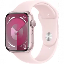Apple Watch Series 9 (2023), GPS+CELL, 45 mm, Gesto de doble toque, Caja aluminio rosa, Correa deportiva Talla S/M