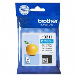 Cartucho de tinta - Brother LC-3211C, 200 Páginas, Cian