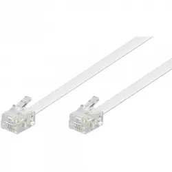 Goobay Cable de Teléfono RJ11 6P4C Macho/Macho 3m Blanco