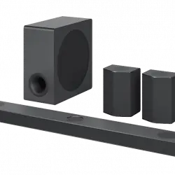 Barra de sonido - LG S95QR, Bluetooth, Subwoofer Inalámbrico, 810 W, Plateado Acero Oscuro