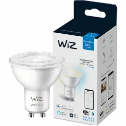 Bombilla inteligente - WiZ GU10, 4,9W 345lm, Blanca cálida-fría, WiFi, BT, Control voz, Tecnología SpaceSense