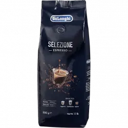 Café en grano - De'Longhi Selezione DLSC605, 0.5 kg, Arábica y Robusta, Negro