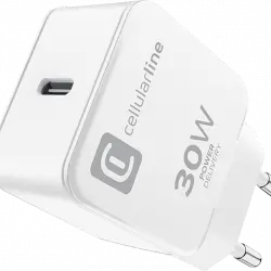 Cargador- CellularLine The one, USB-C, Para Apple 30 W, Blanco