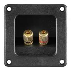 Goobay Conjunto de 2 Bornes Dorados para Altavoz Cuadrado Negro