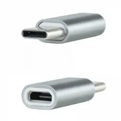 Nanocable Adaptador USB-C a Micro USB Macho/Hembra Gris