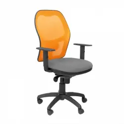 Piqueras y Crespo Jorquera Silla Malla Naranja Asiento Bali Gris Claro
